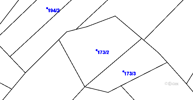 Parcela st. 173/2 v KÚ Nedašova Lhota, Katastrální mapa