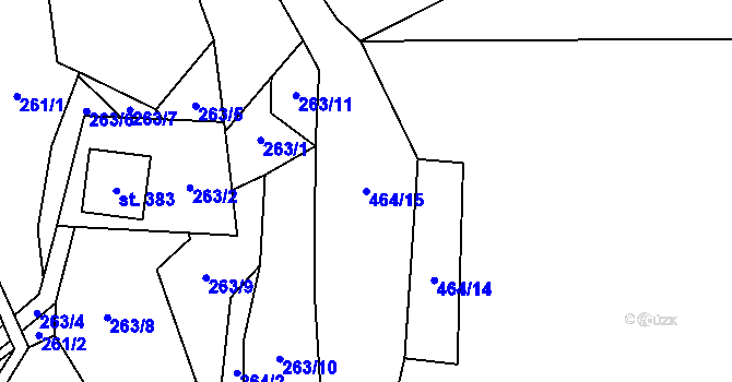Parcela st. 464/15 v KÚ Nedašova Lhota, Katastrální mapa