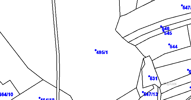 Parcela st. 495/1 v KÚ Nedašova Lhota, Katastrální mapa