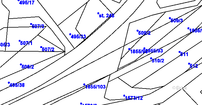 Parcela st. 495/2 v KÚ Nedašova Lhota, Katastrální mapa