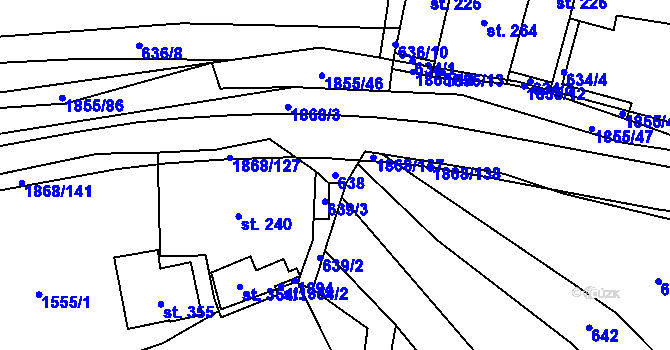 Parcela st. 638 v KÚ Nedašova Lhota, Katastrální mapa