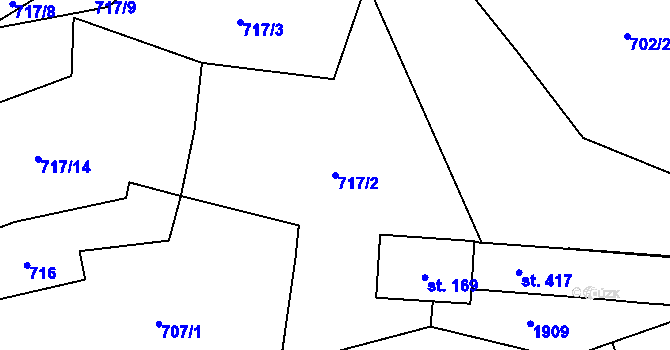 Parcela st. 717/2 v KÚ Nedašova Lhota, Katastrální mapa