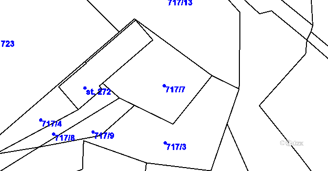Parcela st. 717/7 v KÚ Nedašova Lhota, Katastrální mapa