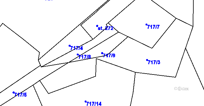 Parcela st. 717/9 v KÚ Nedašova Lhota, Katastrální mapa