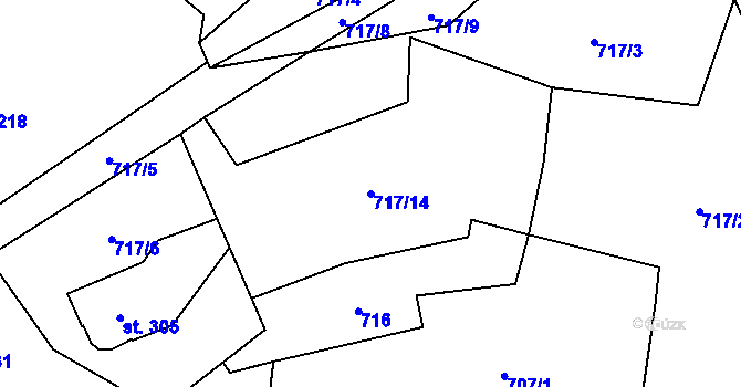 Parcela st. 717/14 v KÚ Nedašova Lhota, Katastrální mapa