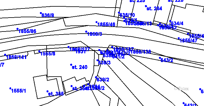 Parcela st. 638/1 v KÚ Nedašova Lhota, Katastrální mapa