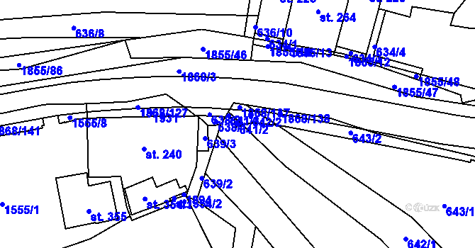 Parcela st. 641/2 v KÚ Nedašova Lhota, Katastrální mapa