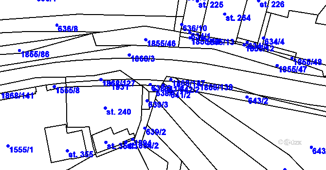 Parcela st. 641/3 v KÚ Nedašova Lhota, Katastrální mapa