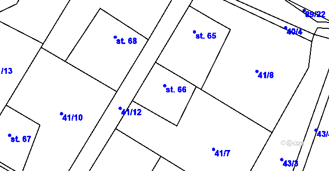 Parcela st. 66 v KÚ Horní Neděliště, Katastrální mapa