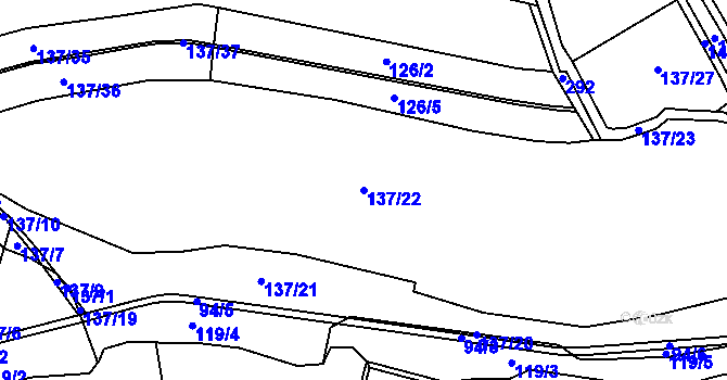 Parcela st. 137/22 v KÚ Horní Neděliště, Katastrální mapa