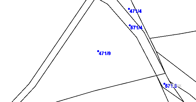 Parcela st. 471/9 v KÚ Bor u Sedlčan, Katastrální mapa