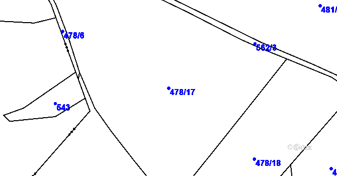 Parcela st. 478/17 v KÚ Bor u Sedlčan, Katastrální mapa
