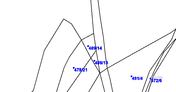 Parcela st. 489/14 v KÚ Bor u Sedlčan, Katastrální mapa