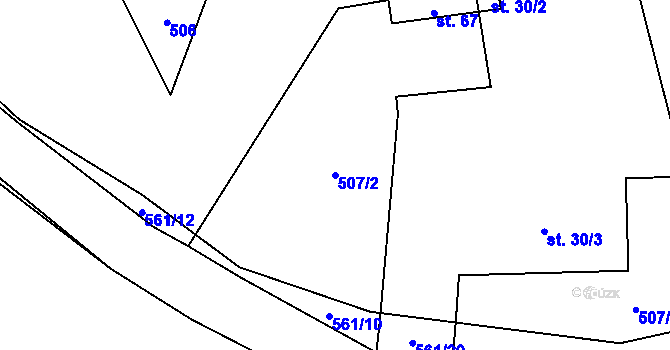 Parcela st. 507/2 v KÚ Bor u Sedlčan, Katastrální mapa