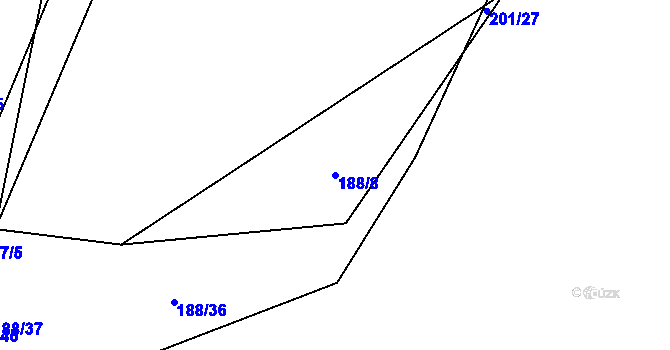 Parcela st. 188/8 v KÚ Kamenice u Nedrahovic, Katastrální mapa