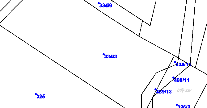 Parcela st. 334/3 v KÚ Kamenice u Nedrahovic, Katastrální mapa