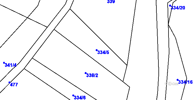 Parcela st. 334/5 v KÚ Kamenice u Nedrahovic, Katastrální mapa