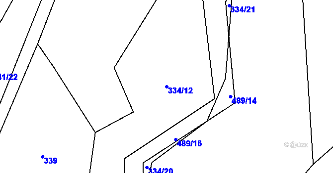 Parcela st. 334/12 v KÚ Kamenice u Nedrahovic, Katastrální mapa