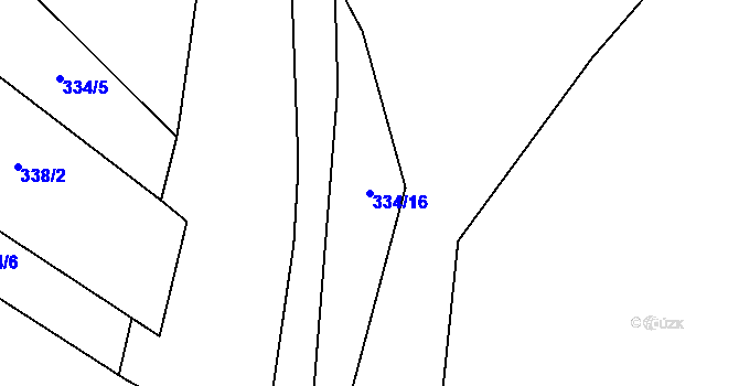 Parcela st. 334/16 v KÚ Kamenice u Nedrahovic, Katastrální mapa