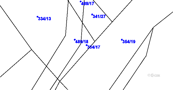 Parcela st. 334/17 v KÚ Kamenice u Nedrahovic, Katastrální mapa