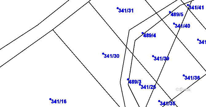 Parcela st. 341/30 v KÚ Kamenice u Nedrahovic, Katastrální mapa