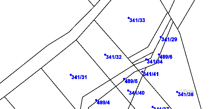 Parcela st. 341/32 v KÚ Kamenice u Nedrahovic, Katastrální mapa