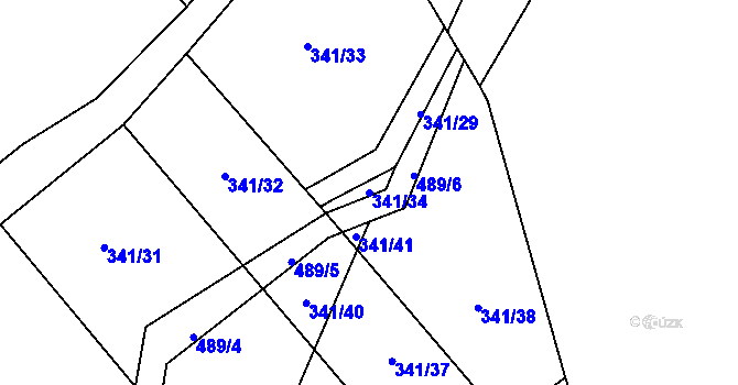 Parcela st. 341/34 v KÚ Kamenice u Nedrahovic, Katastrální mapa