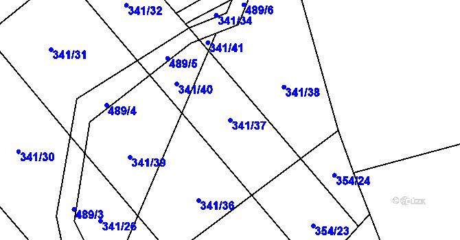 Parcela st. 341/37 v KÚ Kamenice u Nedrahovic, Katastrální mapa