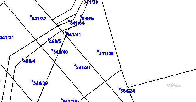 Parcela st. 341/38 v KÚ Kamenice u Nedrahovic, Katastrální mapa