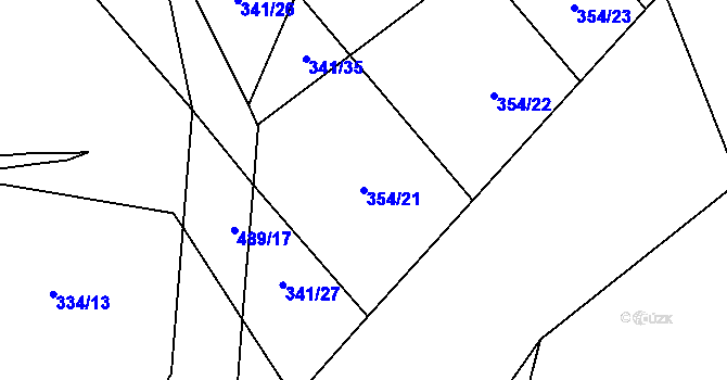 Parcela st. 354/21 v KÚ Kamenice u Nedrahovic, Katastrální mapa