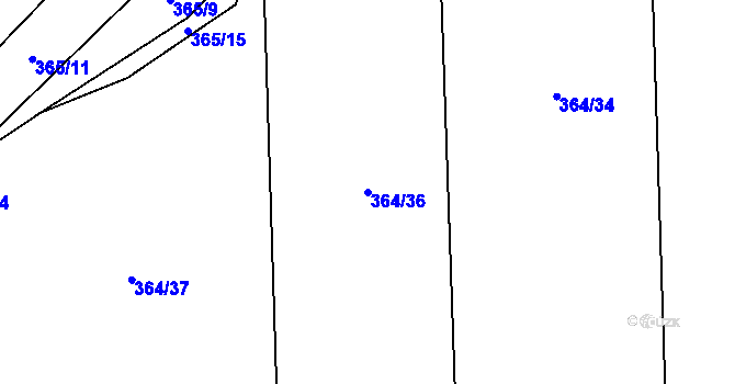 Parcela st. 364/36 v KÚ Kamenice u Nedrahovic, Katastrální mapa