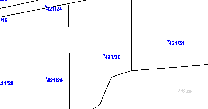 Parcela st. 421/30 v KÚ Kamenice u Nedrahovic, Katastrální mapa