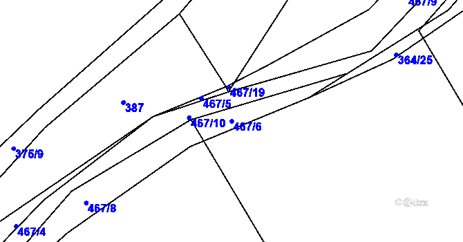 Parcela st. 467/6 v KÚ Kamenice u Nedrahovic, Katastrální mapa