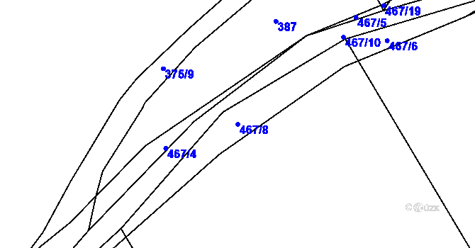 Parcela st. 467/8 v KÚ Kamenice u Nedrahovic, Katastrální mapa