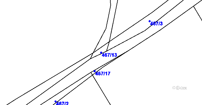 Parcela st. 467/13 v KÚ Kamenice u Nedrahovic, Katastrální mapa