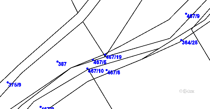 Parcela st. 467/19 v KÚ Kamenice u Nedrahovic, Katastrální mapa