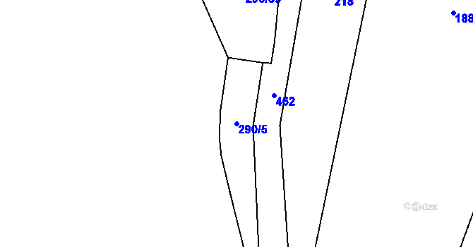 Parcela st. 290/5 v KÚ Kamenice u Nedrahovic, Katastrální mapa
