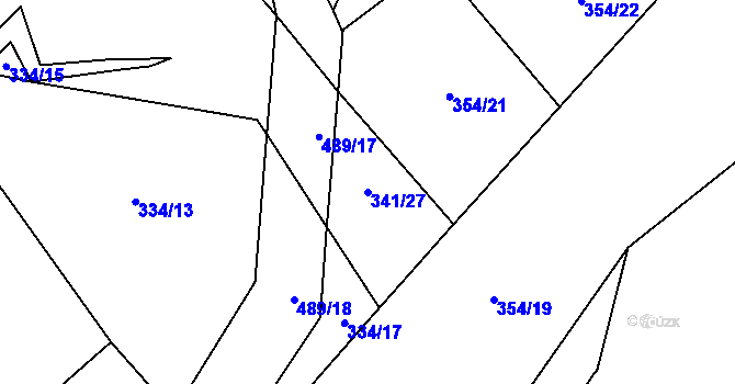 Parcela st. 341/27 v KÚ Kamenice u Nedrahovic, Katastrální mapa