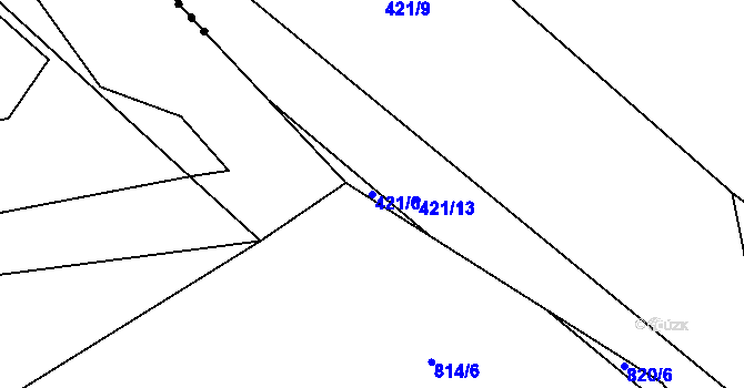 Parcela st. 421/6 v KÚ Kamenice u Nedrahovic, Katastrální mapa