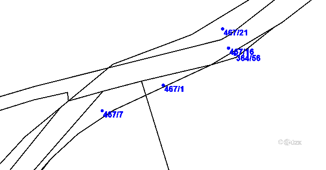 Parcela st. 467/1 v KÚ Kamenice u Nedrahovic, Katastrální mapa