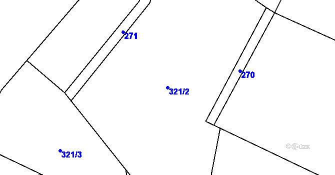 Parcela st. 321/2 v KÚ Nedrahovice, Katastrální mapa
