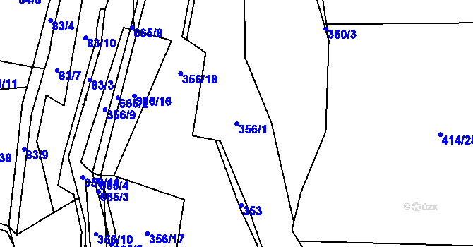 Parcela st. 356/1 v KÚ Nedrahovice, Katastrální mapa