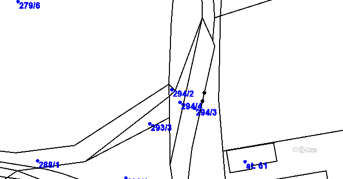 Parcela st. 294/2 v KÚ Nedrahovické Podhájí, Katastrální mapa