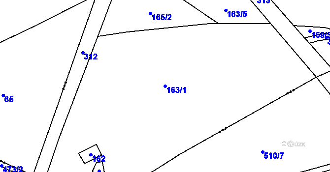 Parcela st. 163/1 v KÚ Nedrahovické Podhájí, Katastrální mapa