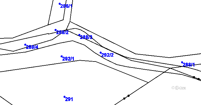 Parcela st. 292/2 v KÚ Nedrahovické Podhájí, Katastrální mapa