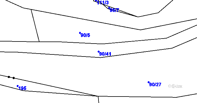 Parcela st. 90/41 v KÚ Radeč u Nedrahovic, Katastrální mapa