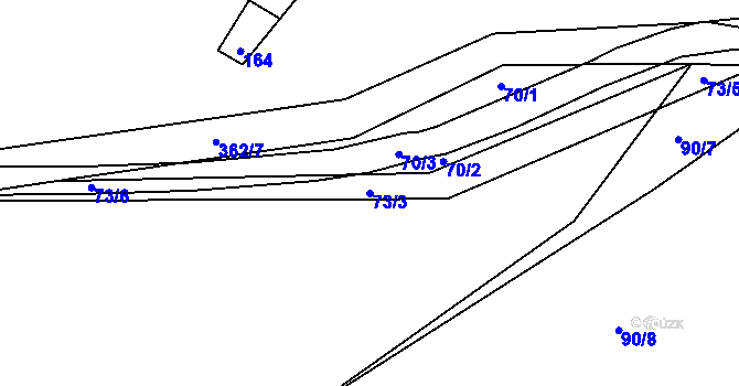 Parcela st. 73/3 v KÚ Radeč u Nedrahovic, Katastrální mapa