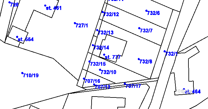 Parcela st. 777 v KÚ Nedvědice pod Pernštejnem, Katastrální mapa