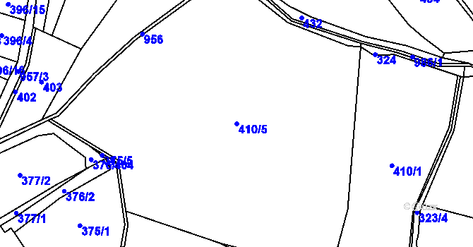 Parcela st. 410/5 v KÚ Nedvědice pod Pernštejnem, Katastrální mapa