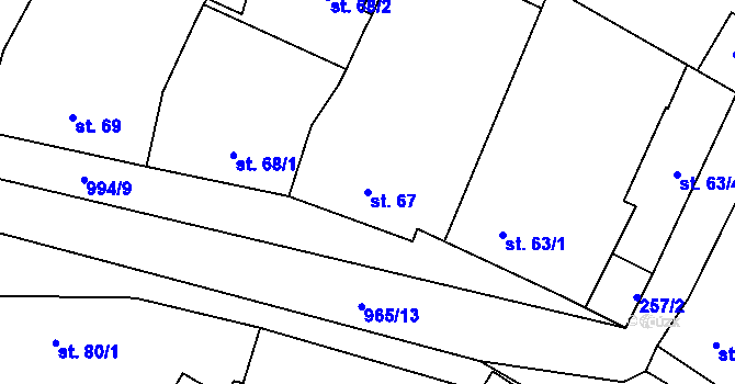 Parcela st. 67 v KÚ Nedvědice pod Pernštejnem, Katastrální mapa